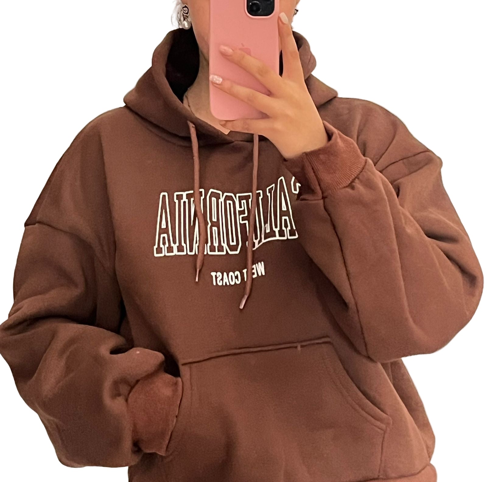 Oversized brown hoodie 🌸