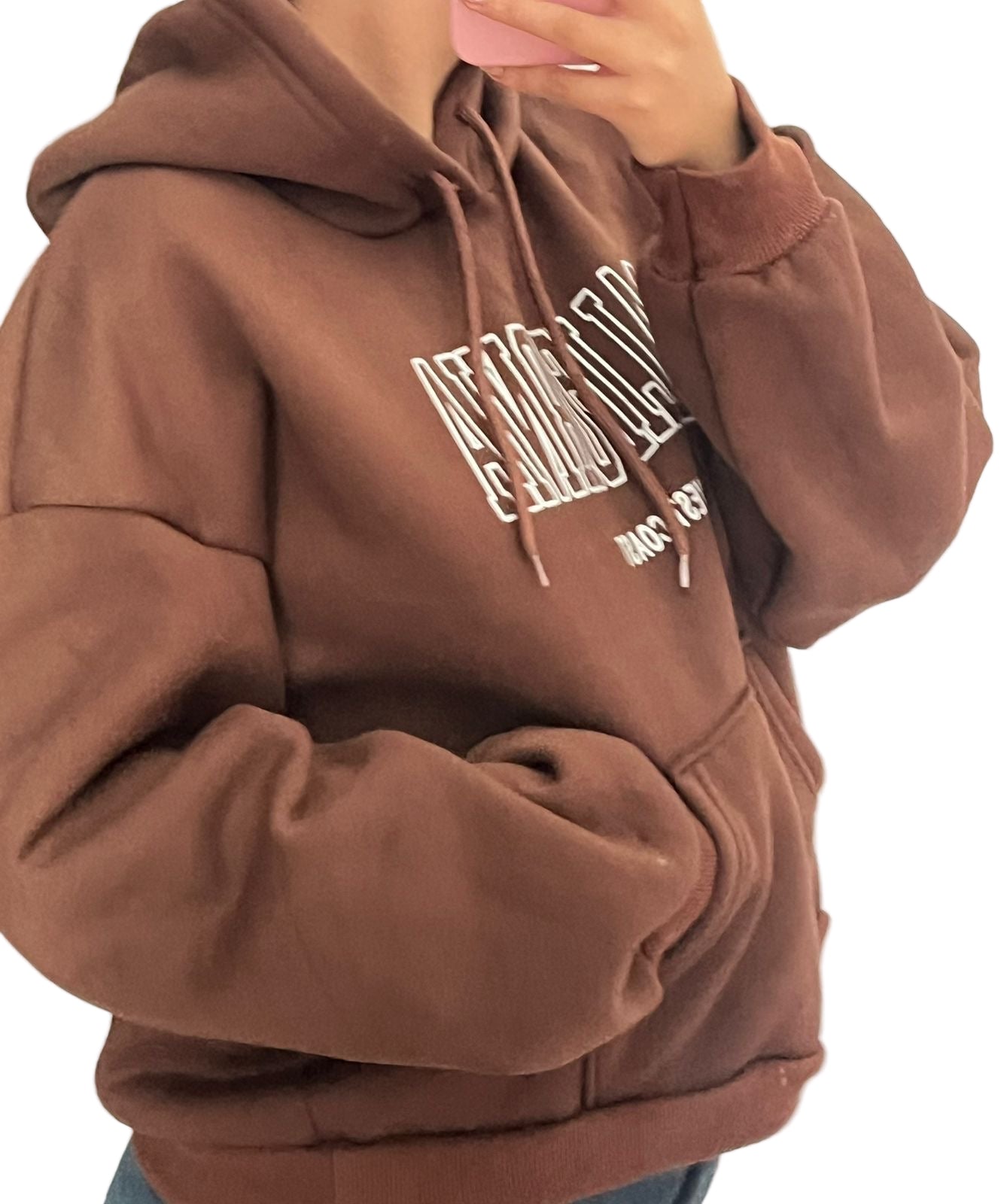 Oversized brown hoodie 🌸